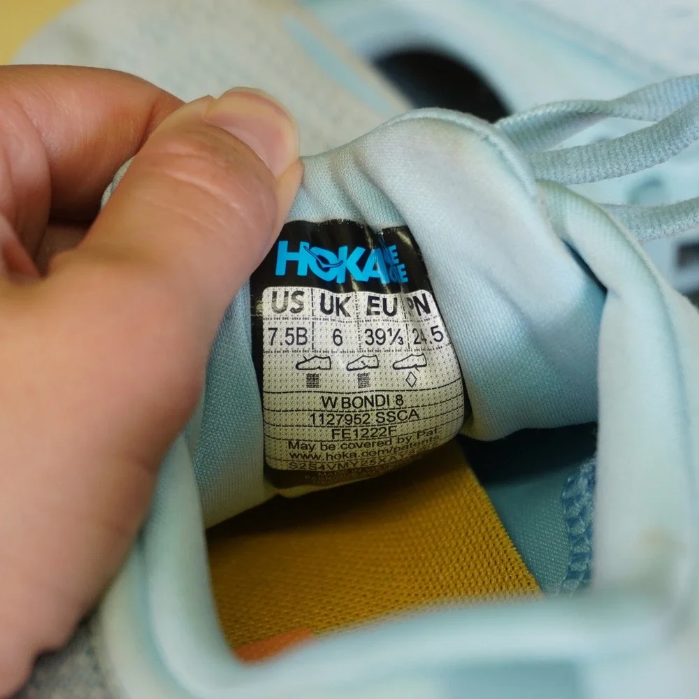 Hoka One One Bondi 8 Shoes Womens Size 7.5 Blue Running Sneakers 1127952 SSCA